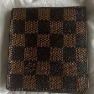 Louis Vuitton Damier Canvas Wallet in Brown and Black